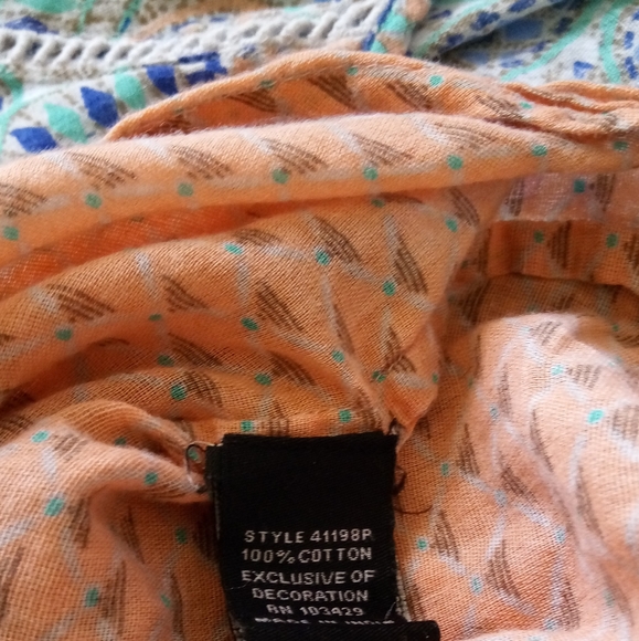 Intro Woman Cotton Boho Mixed Print Top 1X - Picture 4 of 8